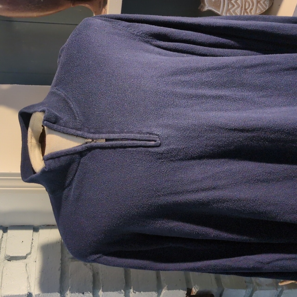 LL Bean 1/4 zip cotton/cashmere pullover sweater